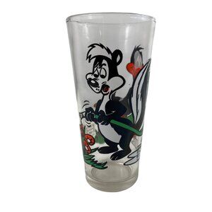 1976 Looney Tunes Pepe Le Pew Daffy Duck Pepsi Collector Glass Warner Brothers